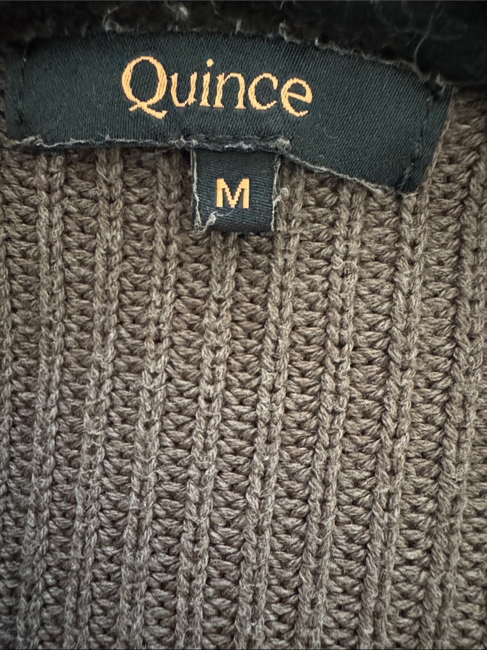 Quince Brown Ribbed Button-Up Collared Sweater - Picture 2 of 7
